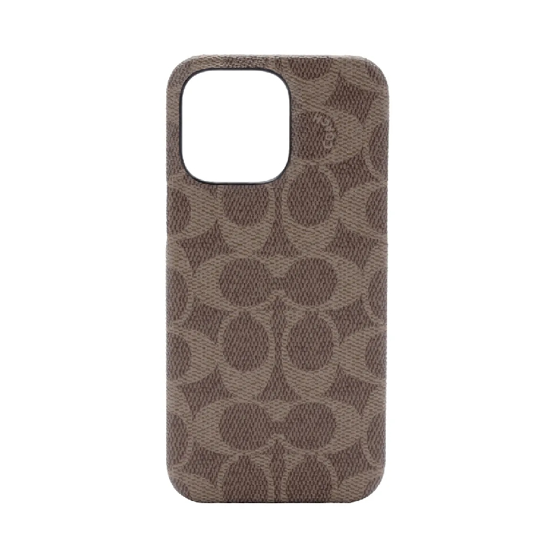 Coach Slim Wrap Case for iPhone 14 Series Signature C Tan Jaymart